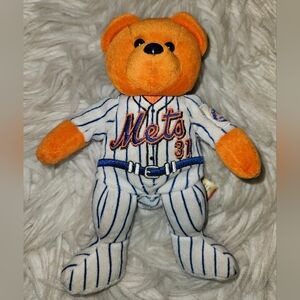 RARE Vintage Mike Piazza Mets Plush Bear – Team Beans MLBPA – Shea Stadium